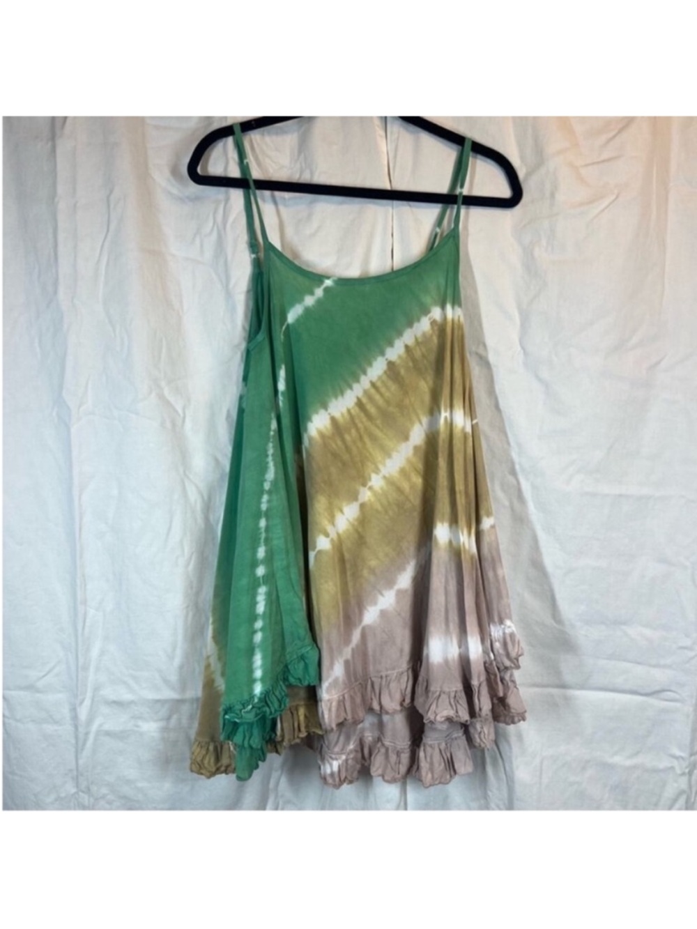 Melé beach Ruffle tie dye Sleeveless tunic top beach cover up one size